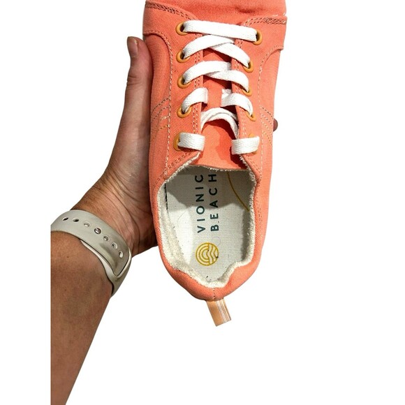 Vionic Beach Womens Stinson Slip On Canvas Sneaker Coral Color Size 8 M - Picture 6 of 7
